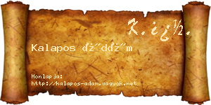 Kalapos Ádám névjegykártya