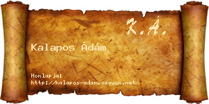 Kalapos Ádám névjegykártya