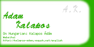 adam kalapos business card