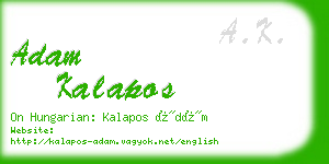 adam kalapos business card